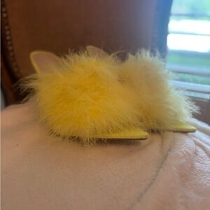 Cape Robbin Yellow Fuzzy Heels